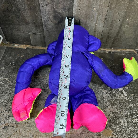 Fisher Price 1994 Puffalump Blue Chattering Chimp Monkey Stuffed Animal Plush - Picture 2 of 9